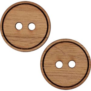 Plain Round Wooden Buttons - Set of 2