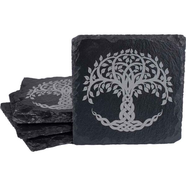 Celtic Tree Slate Coasters - Set of 4