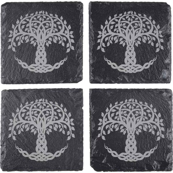 Celtic Tree Slate Coasters - Set of 4