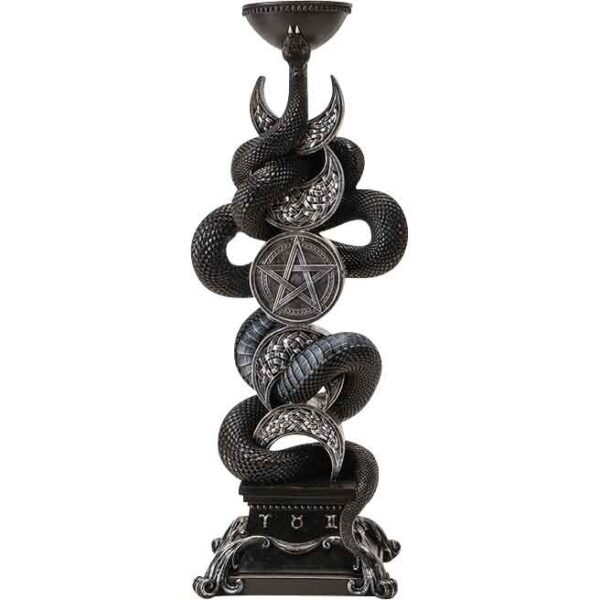 Triple Moon Serpent Candleholder