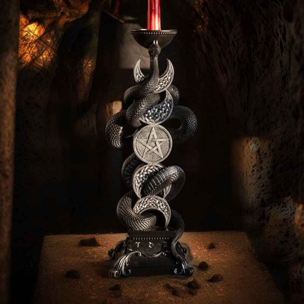 Triple Moon Serpent Candleholder