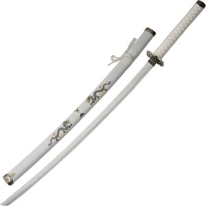 White Double Dragon Samurai Sword