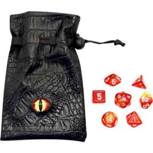 Red Dragon Gaming Dice Set with Pouch