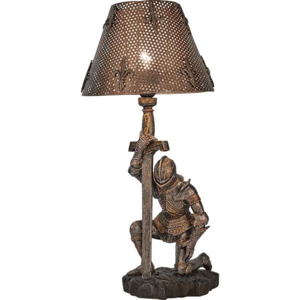 Medieval Kneeling Knight Table Lamp