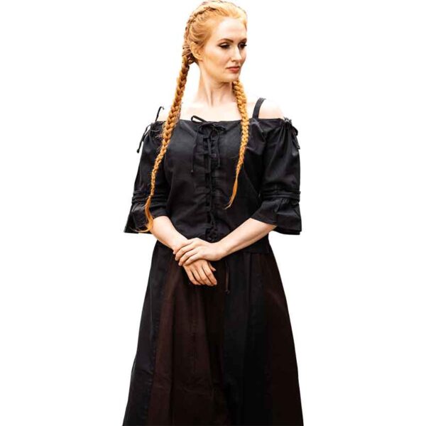 Prina Medieval Blouse - Black