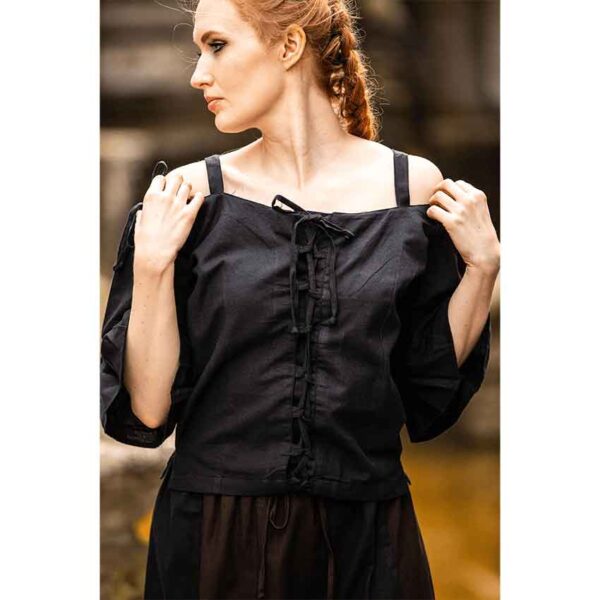 Prina Medieval Blouse - Black