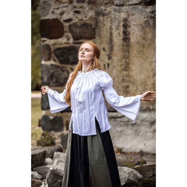 Emma Medieval Blouse - White