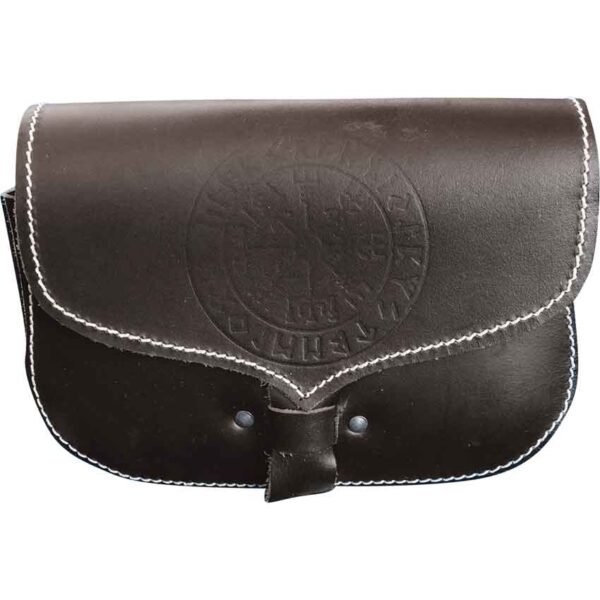 Folkvar Vegvisir Viking Belt Pouch - Brown